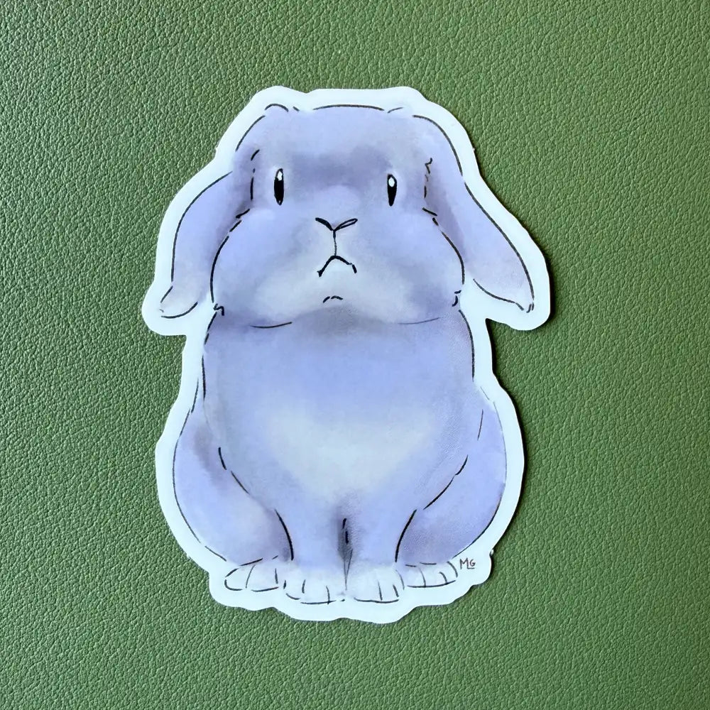 création sticker lapin gris