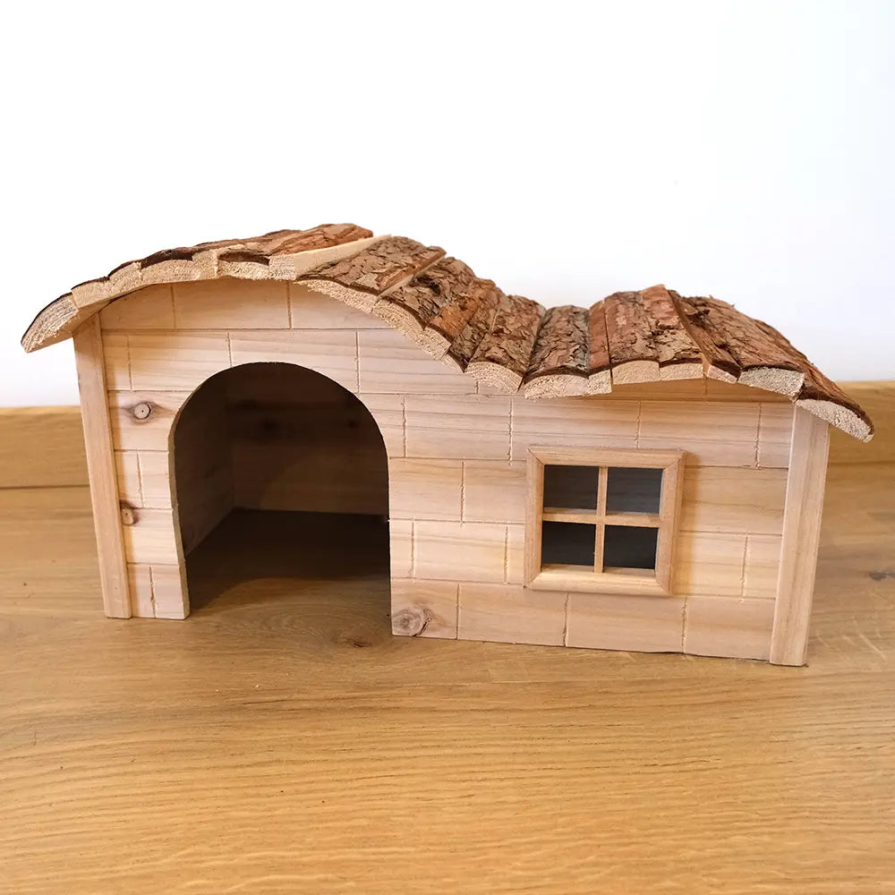 cabane pour lapin avec toit en vague