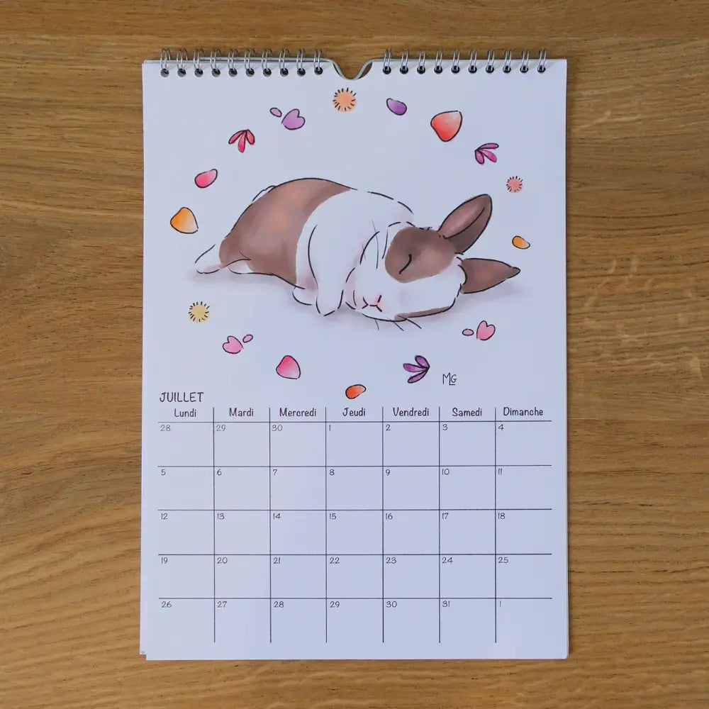 calendrier 2027 avec lapin