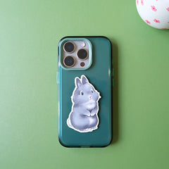 autocollant lapin gris
