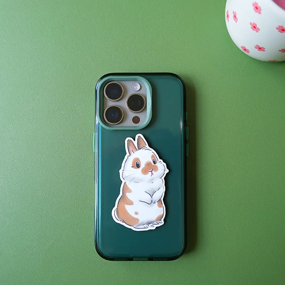 antocollant lapin marron et blanc