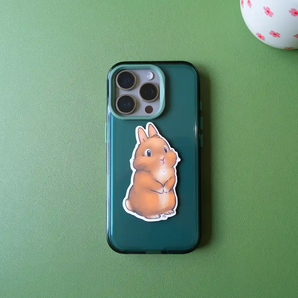 autocollant lapin marron