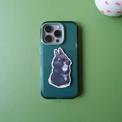 sticker lapin mignon noir