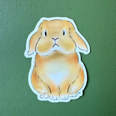 autocollant lapin bélier marron