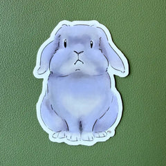 création sticker lapin gris