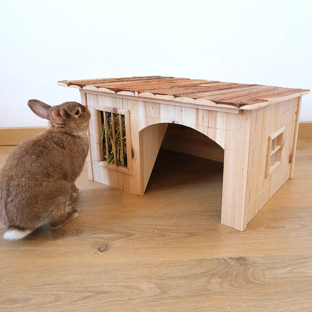 grand abris pour lapin en bois