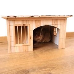 grande cabane en bois pour lapin