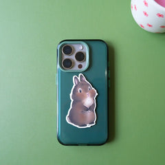 sticker lapin marron chocolat mignon
