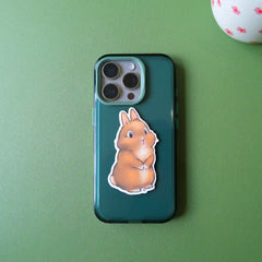 autocollant lapin marron