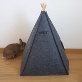 Tipi pour lapin en feutre recyclé
