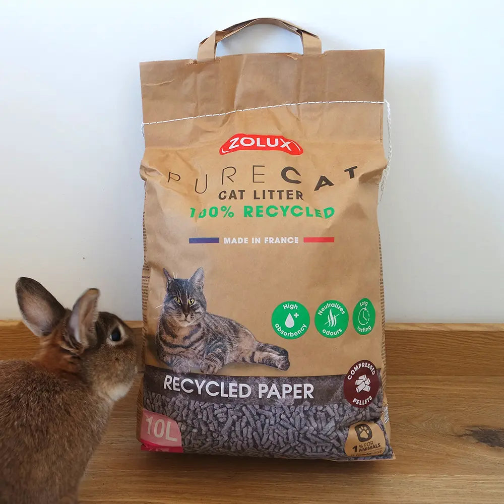Litière papier recyclé pour lapin